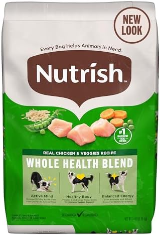 Nutrish Real Chicken & Veggies Recipe Whole Health Blend Dry Dog Food, 14 lb. Bag, Packaging May Vary (Rachael Ray)