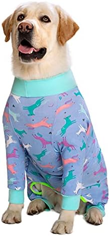 Dog Surgery Recovery Suit Female Male for Dogs After Surgery Medium Large Dogs Onesie Dog Pajamas Pjs Clothes (Purple, 36 (Chest 37.8 in | Backlength 25.98 in))