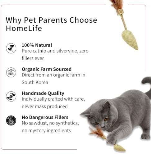 HomeLife Pet Catnip Ball Cat Toy – 100% Pure Natural Catnip from South Korea, Handmade Golf-Style Interactive Cat Toy for Indoor Cat Play, Exercise & Mental Enrichment