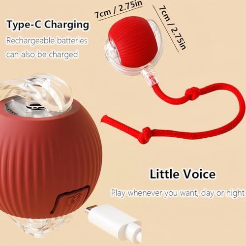 Interactive Rotating Cat Ball Toy, 360 Smart Rolling Ball Electric, Automatic Moving for Cats & Kittens (Green+Grey)
