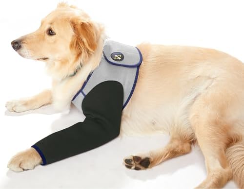 Coodeo Dog Recovery Suit, Cone Collar Alternative, Abrasion Resistant Dog Recovery Sleeve, Washable 2.5mm Thick and Waterproof, Pet Wounds Prevent Licking, Bite, Keep Dry（Grey，2XL