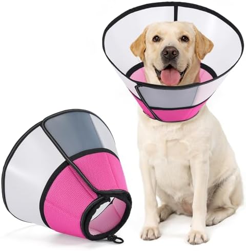 Avont Breathable Dog Recovery Cone Collar, Alternative Elizabeth Cone, S