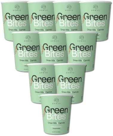 PawCo Fresh Premium Dog Food – Supports Energy, Digestion & Overall Health – Mixed Veggies Recipe with Supergreens, Carrots, Flaxseed, DHA, Omega-3 & Probiotics – GreenBites – Pack of 10 x 17oz