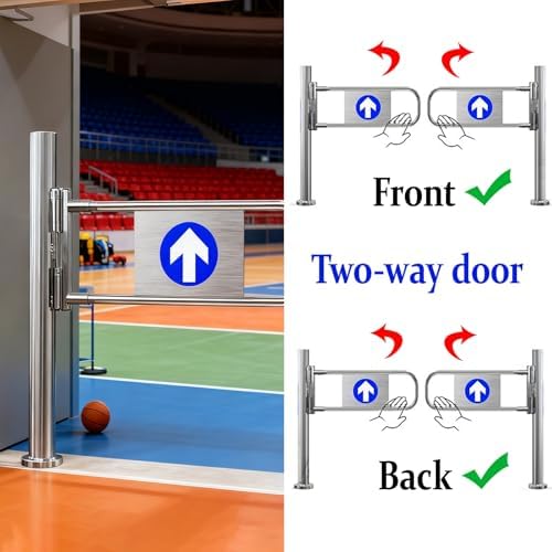Automatic Two-Way Swing Gate, Heavy-Duty Stainless Steel Entrance Barrier, Safe Pedestrian Automatic Gate, Durable Security Solution for High-Traffic Areas