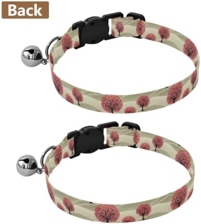 Trees Leaf Easy to Wear Puppy Collar 2 Pack Soft Polyester Pet Collar