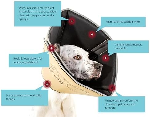 All Four Paws Comfy Cone Pet Cone for Dogs, Cats, Small, Tan - Comfortable Soft Dog Cone Collar Alternative for After Surgery, Wound Care, Spay, Neuter - Dog and Cat Recovery Elizabethan-Collar