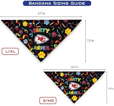 NFL Kansas City Chiefs Pet Birthday Bandana, NFL Dog Birthday Party Set and Costume, Licensed Dog & Cat Birthday Party Scarf, Football Team Pet Outfit, Puppy Bday Accessory, Size Small/Medium