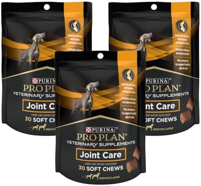 Purina Pro Plan Veterinary Supplements for Joint Mobility, Cartilage Support and Healthy Skin and Coat, Joint Care Soft Chews for Medium and Large Breed Dogs, 30 Count (Pack of 3)