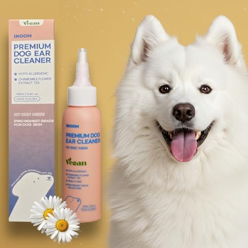 Korean Plant Based Vegan Dog Ear Cleaner 100 ml – Naturally Derived Ear Cleanser Dogs – Advanced Solution for Ear Cleaning, Odors, Debris, Itchy, Ear Wax, Moisturizing – Made in Korea