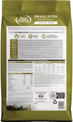 NutriSource Grain Free Chicken & Peas Small Bites Dog Food, 4lb