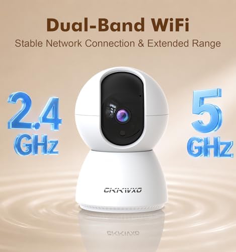 2K Indoor Security Camera, Dual-Band WiFi Pet Cam for Baby & Home