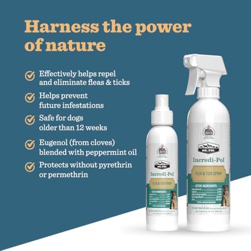 Dr. Pol Incredi-Pol Flea & Tick Spray | Fast-Acting Pest Control for Dogs | Helps Repel & Eliminate Fleas, Ticks & Larvae | Safe & Effective Formula | 8 oz