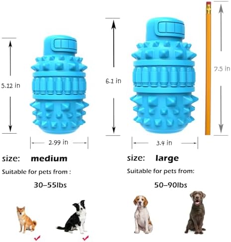 PIFFZEDO Natural Rubber Squeaky Dog Chew Toy for Medium Aggressive Chewers