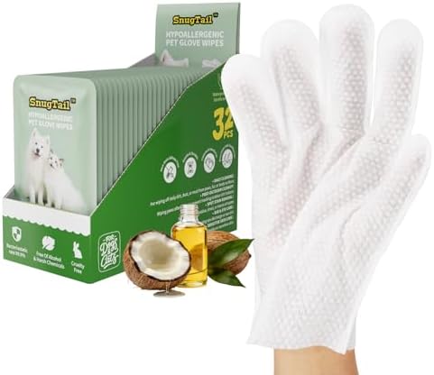 Pet Glove Wipes for Dogs & cat , Pet Cleaning Gloves Individual Packing