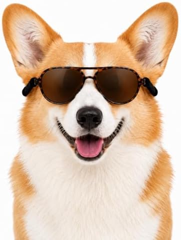 G010 Dog Pet Costume Prop Aviator Sunglasses Medium Breeds 20-40 lbs (2-Pack Black+ Tortoise Brown)