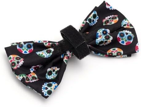 THE WORTHY DOG Halloween Patterns Pet Bow Ties for Dogs & Cats, Skeletons