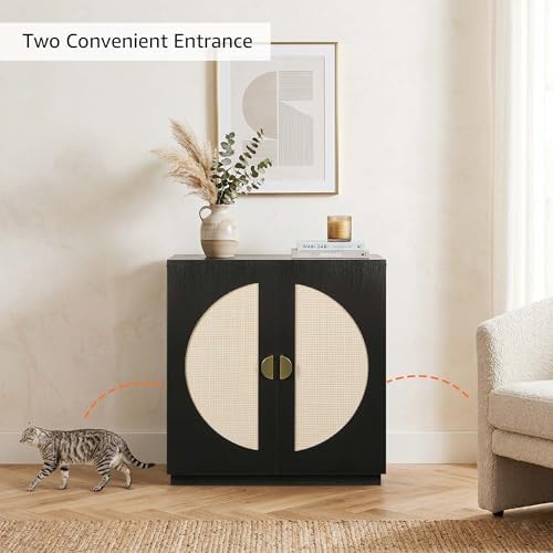 unipaws Tall Cat Litter Box Enclosure for Tall or Top Entry Litter Box