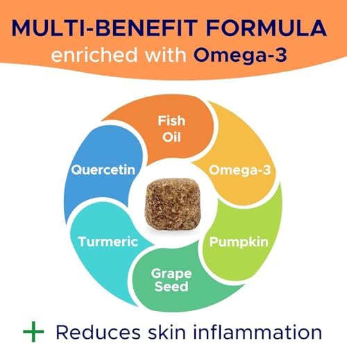 Dog Allergy Relief Chews - Anti-Itch Skin & Coat Supplement with Omega 3