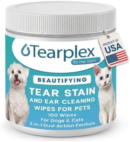 Eye & Ear Wipes – Tear Stain Remover for Dogs and Cats, 100 Wipes