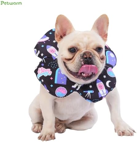 PetWarm Dog Recovery Collar, Recovery Collar, Purple Cosmic Print, L