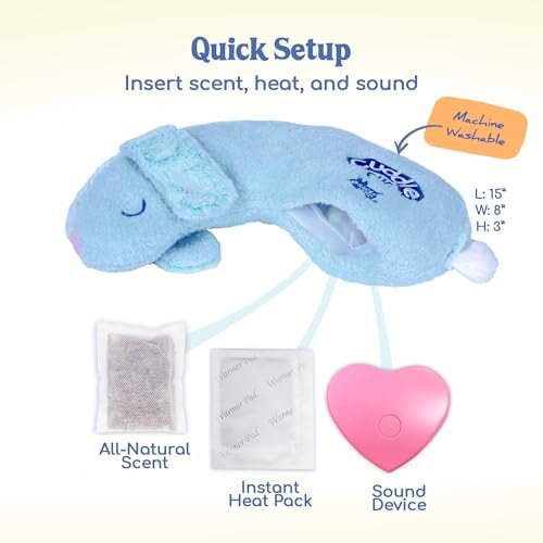 Race&Herd CuddleBun Heartbeat Puppy Toy Sleep Aid — Cuddler Pillow (Sky)