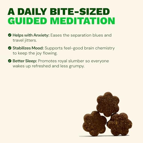 Get Joy Calming Chews Anxiety Supplement for Dogs, Vet Recommended Soft Daily Relaxation & Stress Relief Support with Valerian Root & Chamomile, Made in USA - 90 Count