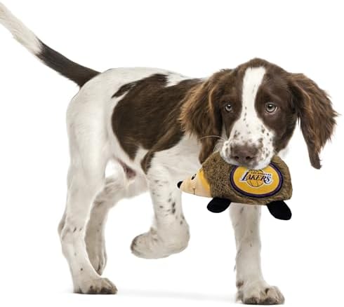 NBA Los Angeles Lakers Plush Hedgehog Toy for Dogs & Cats, Cool Soft Pet Toy for Fun and Interactive Play, Dog Chew Toy with Squeaker, Licensed Hot Pet Toy