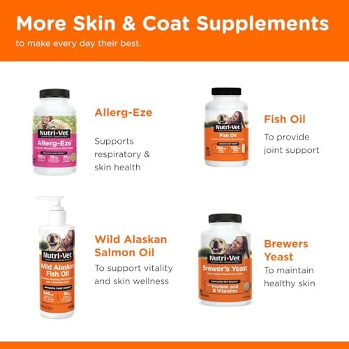 Nutri-Vet Skin & Coat Biscuits, Dog Fish Oil, Dog Skin Coat, 16oz (2 Pack)