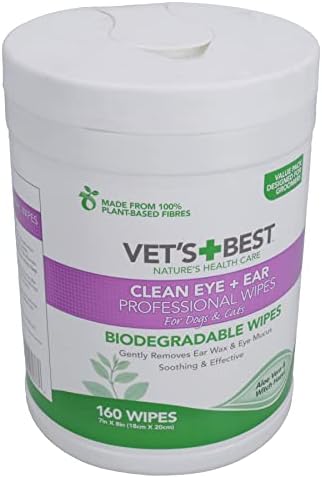 AB Tools 160PK Natural Dog Cat Puppy Pet Ear & Eye Cleaning Wipes Dog Hygiene