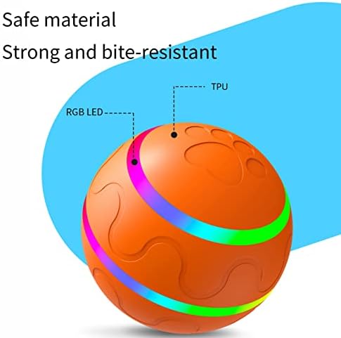 Ball Toy for Dogs, Waterproof Interactive Dog Toys Ball, Automatic Moving Dog Toy for Keep Them Busy, Remote Control Shaking Pet Balls, USB Rechargeable (Yellow,No Remote Control)