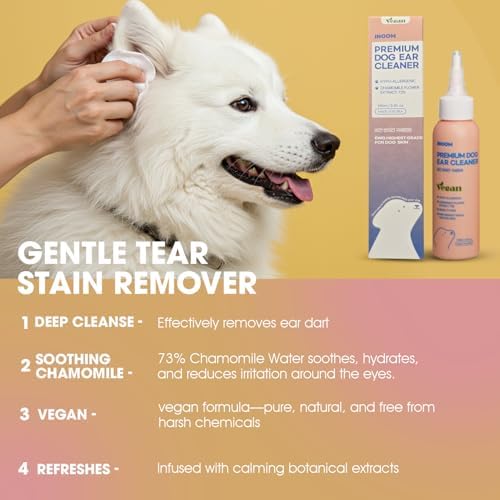 Korean Plant Based Vegan Dog Ear Cleaner 100 ml – Naturally Derived Ear Cleanser Dogs – Advanced Solution for Ear Cleaning, Odors, Debris, Itchy, Ear Wax, Moisturizing – Made in Korea