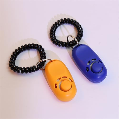 Dogs Training Clickers Pet Dogs Trainer Tool Stretch Help Wrist Rope Sound Keychains Dogs Training Clickers, orange