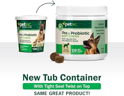 PetNC Natural Care Liver Flavor,Cheese Pre & Probiotic Soft Chews for Dog 120 ct (Packaging May Vary),(Pack of 2)