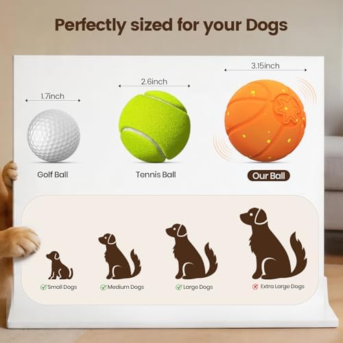 Invengo Interactive Dog Ball, Automatic Rolling Dog Toys with 3 Play Modes