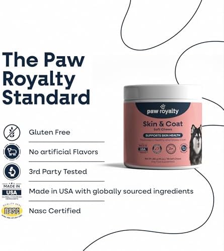 Skin & Coat Support for Dogs | Omega-3 Fish Oil, Biotin & Vitamins A & D3 for Healthy Skin, Shiny Coat & Essential Nutrient Balance | Beef Flavor Soft Chews, 90 Count