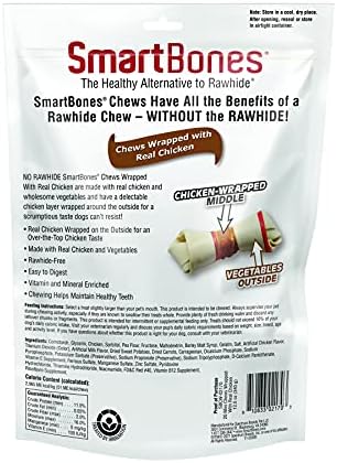 SmartBones Mini Chicken-Wrapped Bones Rawhide-Free Dog Treats, 20 Count