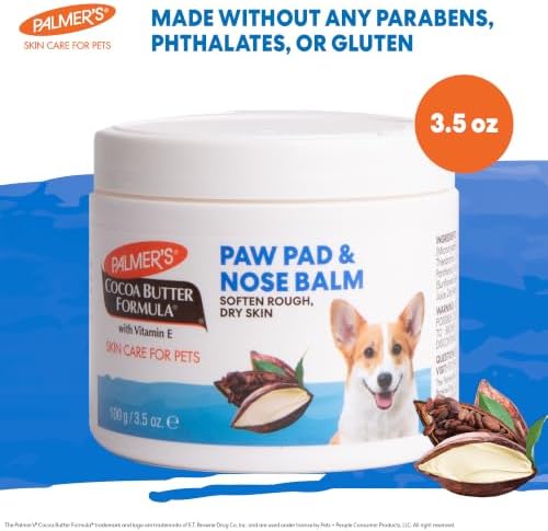 Palmers for Pets Cocoa Butter Paw Pad and Nose Balm for Dogs, 3.5 Oz
