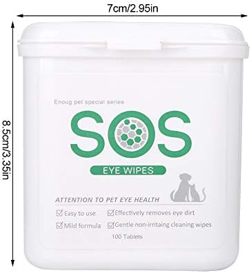 Zopsc 100pcs Polyester Pet Eye Wet Wipes, Cat Dog Tear Remover, Gentle Cleaning Towels for Daily Pet Grooming
