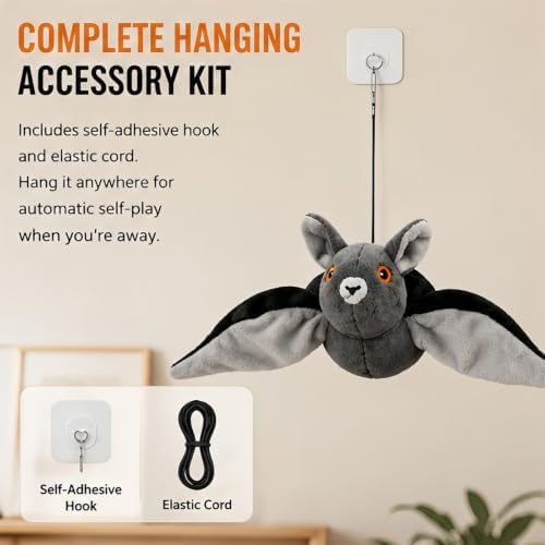 Flying Bat Toy for Dogs & Cats, Flapping Wings Interactive Pet Toy，1