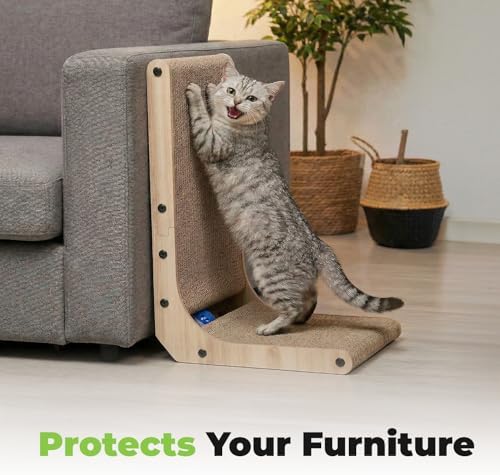 Best Pet Supplies Catify L-Shaped Cardboard Cat Scratcher - H: 19"