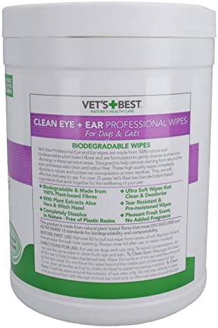 AB Tools 160PK Natural Dog Cat Puppy Pet Ear & Eye Cleaning Wipes Dog Hygiene