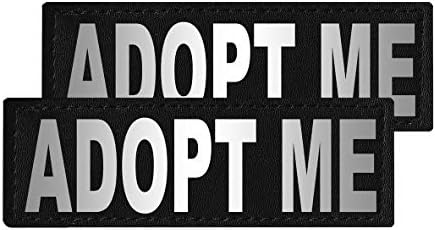 Dogline Adopt Me Patches for Dog Harness, Hook-and-Loop Fastener, Removable, Small/Medium