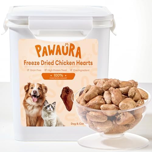 Freeze-Dried Chicken Hearts Treats for Cats & Dogs, 17.63 oz
