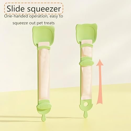 Multifunctional Cat Strip Squeeze Spoon - Cute Cat Head Feeder, 3 Color Strip, Wet Food Dispenser & Treat Spoon (Pet Supplies) (Beige-1PCS)