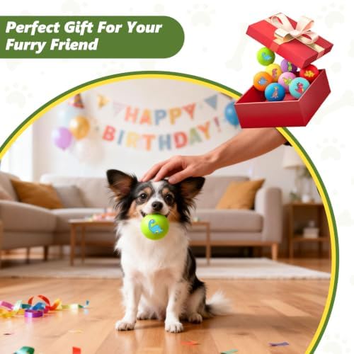 Small Squeaky Balls, [4 Pack] Soft Latex Squeaky Dog Ball Toys, Funny Dinosaur Interactive Dog Balls, Puppy Teething Chew Toys for Mini & Small Dogs (2"-Set B)