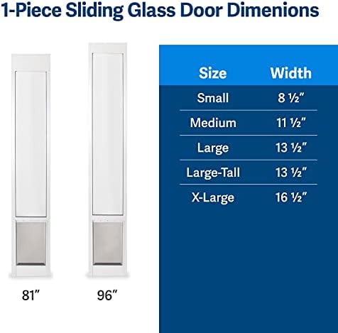 PetSafe Sliding Glass Pet Door, 1 Piece, Large-Tall Dogs to 130 lb, Bronze