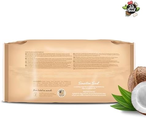 Pet Head Sensitive Soul Dog & Cat Wipes for Paws, Body & Face | 100 Pack