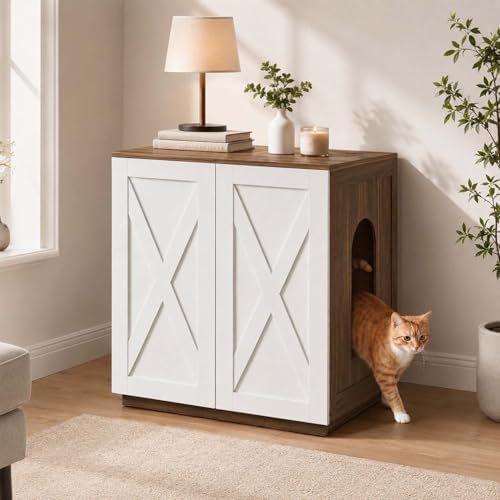 unipaws Cat Litter Box Enclosure for Self-Cleaning & Automatic Litter Boxes
