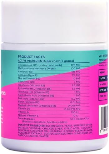 Floof by Brodie 10-in-1 Multivitamin Supplement: Dog and Puppy Vitamin with Joint Health Support MSM and Glucosamine HCL, Heart Health Coenzyme Q10, Probiotics, Collagen, Biotin - 60 Chews (6.35 oz)