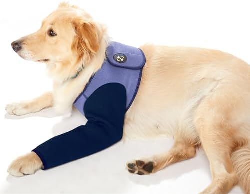 Coodeo Dog Recovery Suit, Cone Collar Alternative, Abrasion Resistant Dog Recovery Sleeve, Washable 2.5mm Thick and Waterproof, Pet Wounds Prevent Licking, Bite, Keep Dry（Purple，2XL